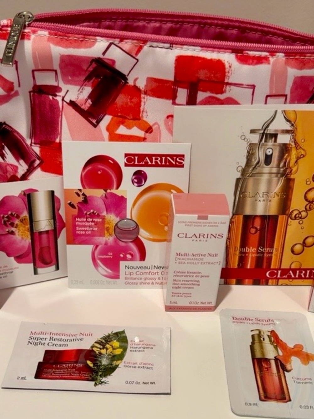 Clarins Beauty & Skincare Discovery Set + Cosmetic Bag | New